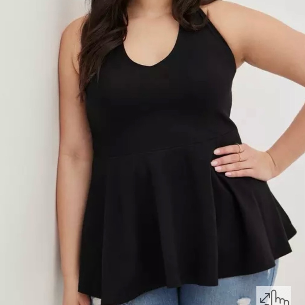 Torrid Black Peplum Halter Top